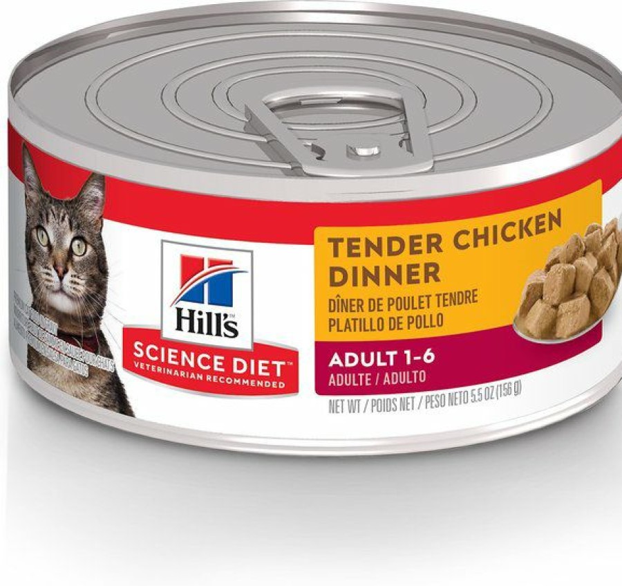 Best * Hills Science Diet Popular Hill'S Science Diet Adult Tender Chicken Dinner Canned Cat Food, 5.5-Oz, Case Of 24