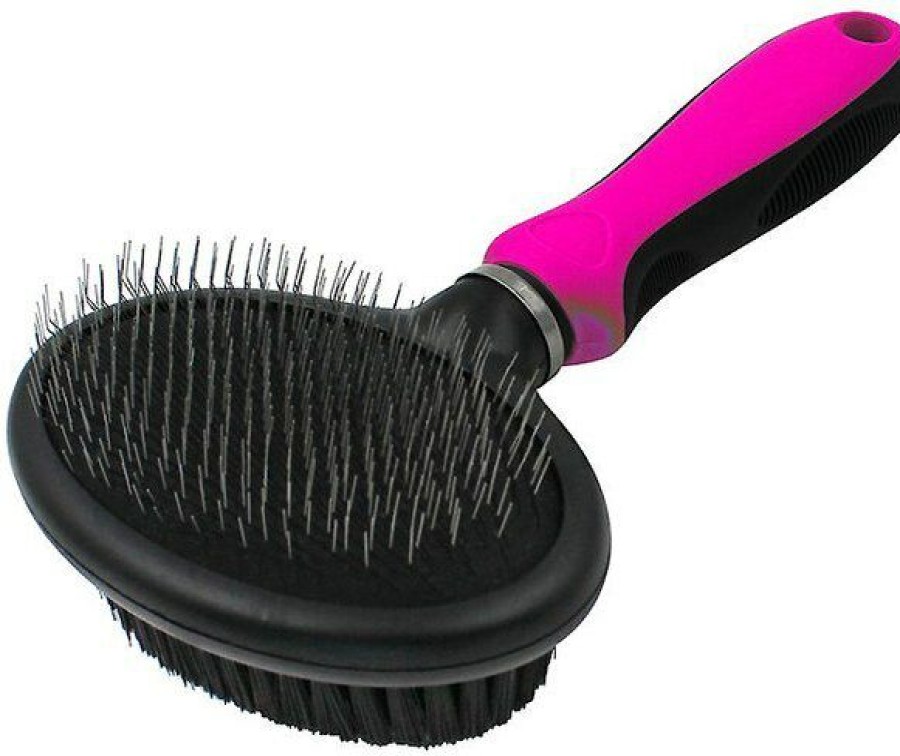 Wholesale * Good Quality Pet Life Flex Series 2-In-1 Dual-Sided Slicker & Bristle Grooming Dog & Cat Brush