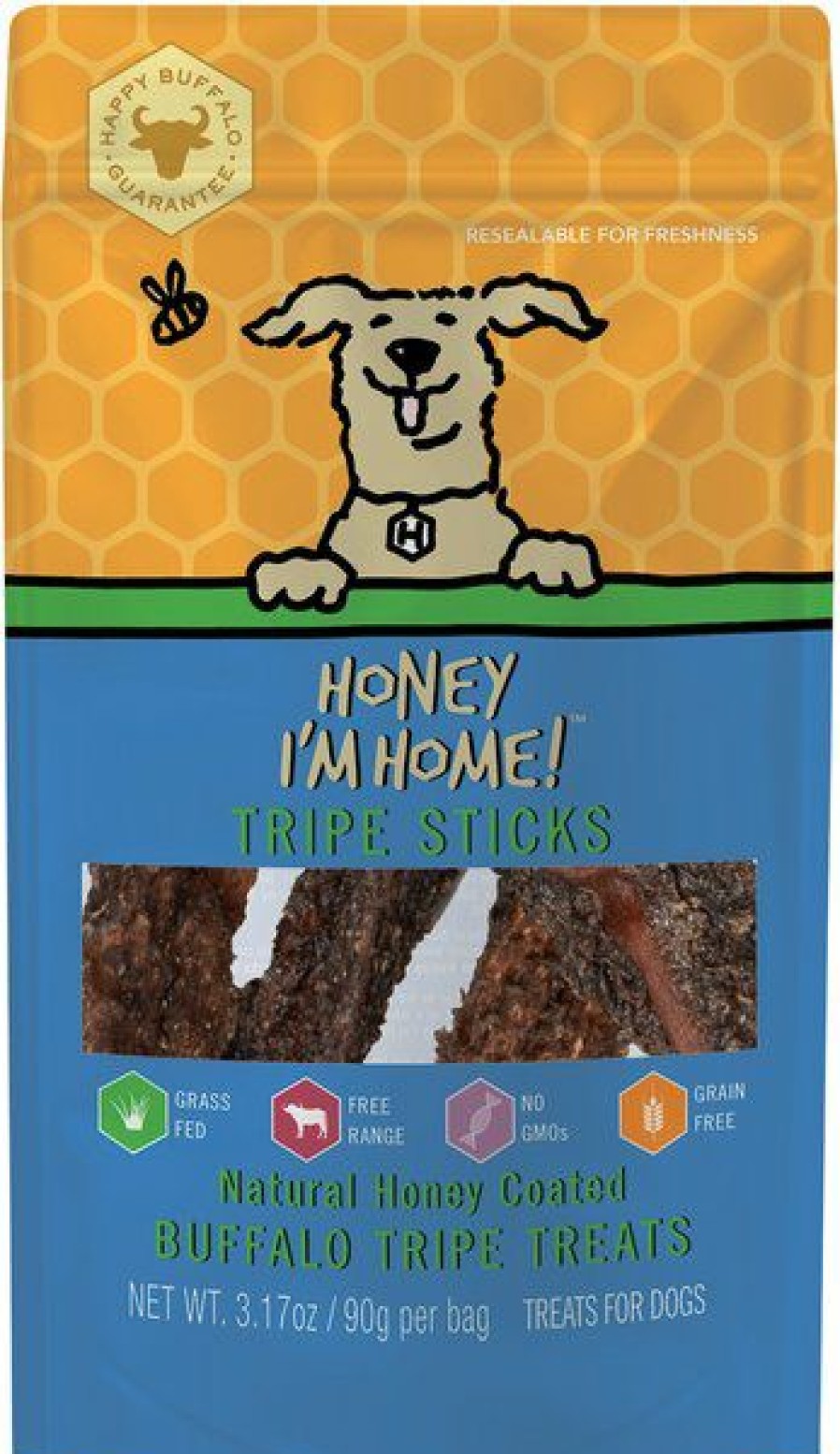 Hot * Honey Im Home Discount Store Honey I'M Home Tripe Sticks Honey Coated Buffalo Treats Natural Dog Chews, 5.29-Oz Bag