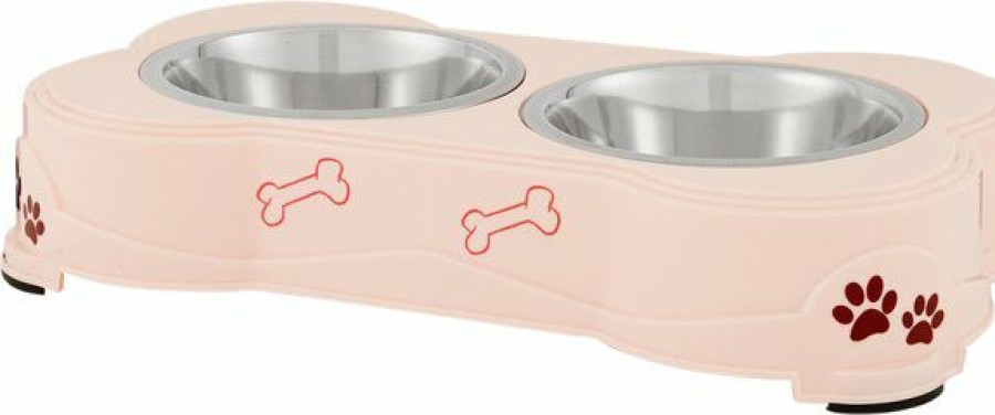 Online * Low Price Loving Pets Dolce Double Diner Non-Skid Elevated Dog & Cat Bowls, Pink, 2.75-Cup