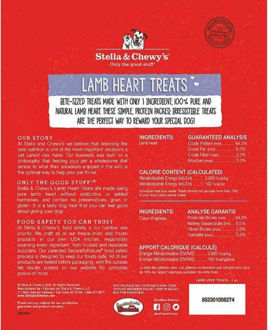 Clearance * Stella & Chewys Best Quality Stella & Chewy'S Lamb Heart Freeze-Dried Raw Dog Treats