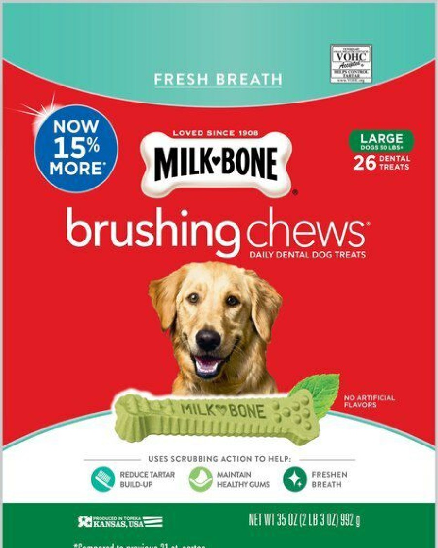 Hot * Popular Milk-Bone Fresh Breath Brushing Chews Daily Dental Large Dog Treats