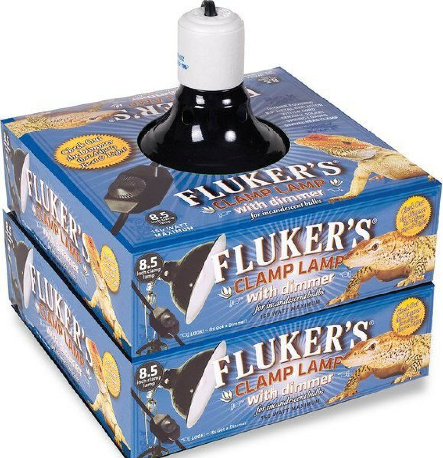 New * Flukers Hot Sale Fluker'S Clamp Lamp With Dimmer, 8.5-In