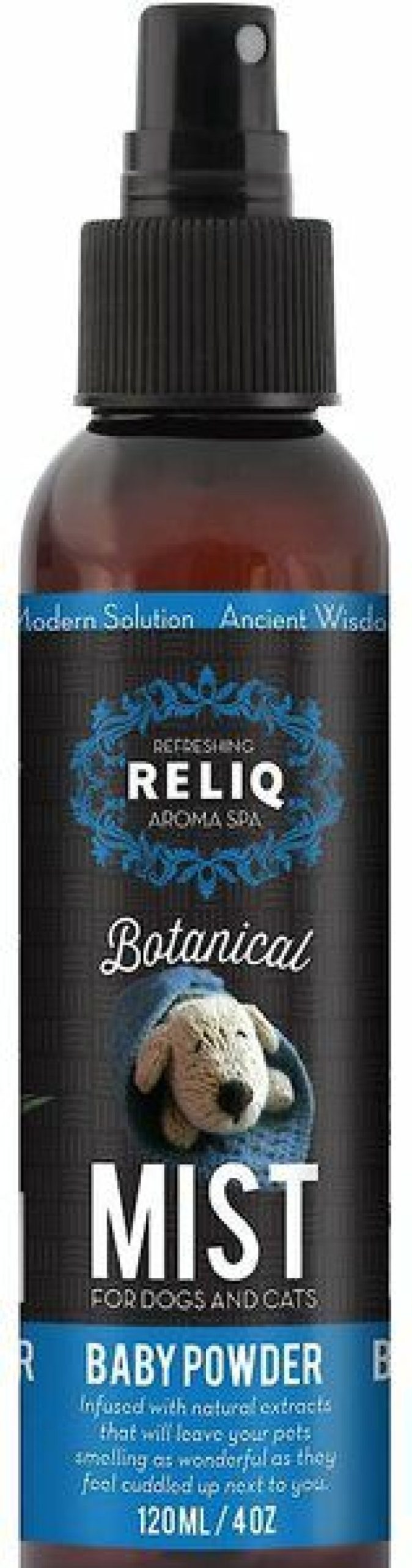 Hot * Excellent Reliq Aroma Spa Botanical Mist Baby Powder Dog & Cat Spray, 4-Oz Bottle