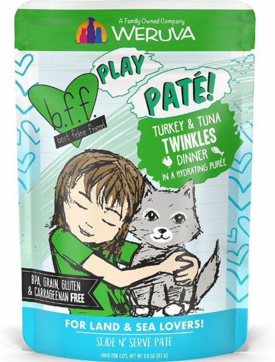 Hot * Reliable Quality Bff Play Pate Lovers Turkey & Tuna Twinkles Wet Cat Food, 3-Oz Pouch, Pack Of 12