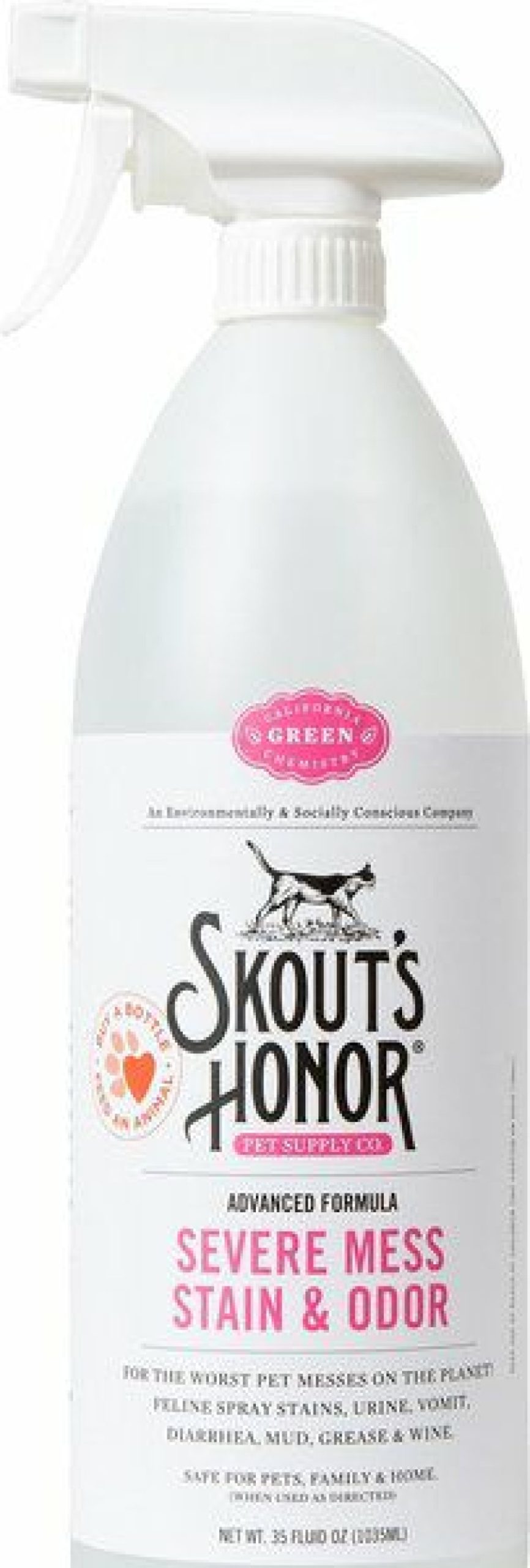 Hot * Skouts Honor Limited Edition Skout'S Honor Severe Mess Solution Dog & Cat Stain & Odor Cleaner, 35-Oz Bottle