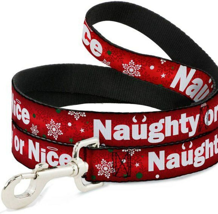 Best * Large Choice Buckle-Down Christmas Naughty Or Nice Dog Leash