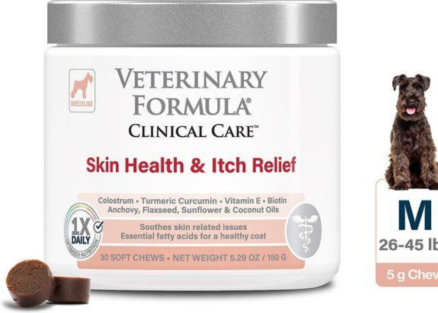 Clearance * Large Choice Veterinary Formula Clinical Care Skin Health & Itch Relief Medium Dog Supplement, 30 Count