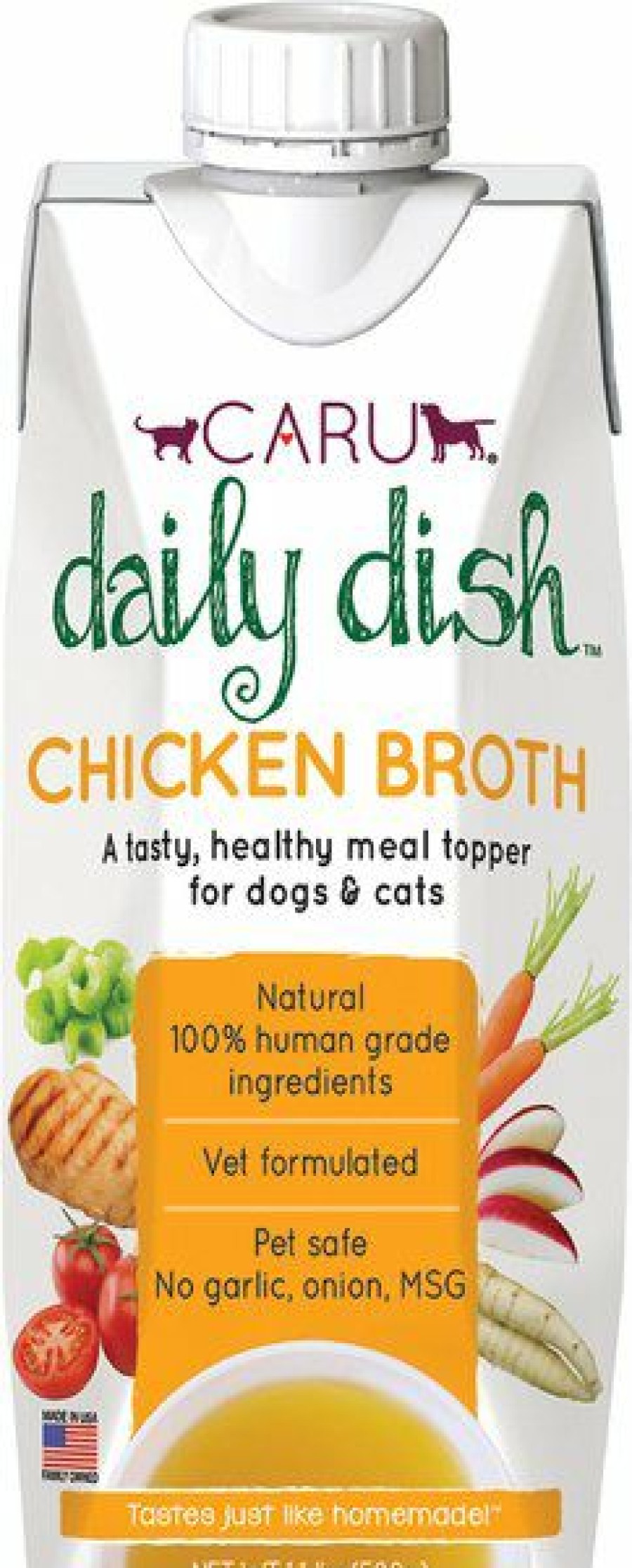 Best * Online Caru Daily Dish Chicken Broth Human-Grade Dog & Cat Wet Food Topper, 1.1-Lb Bottle