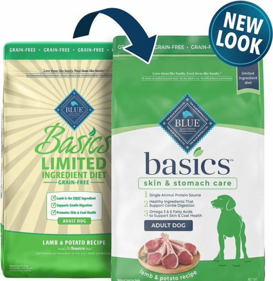 Wholesale * Reliable Quality Blue Buffalo Basics Skin & Stomach Care Grain-Free Formula Lamb & Potato Recipe Adult Dry Dog Food