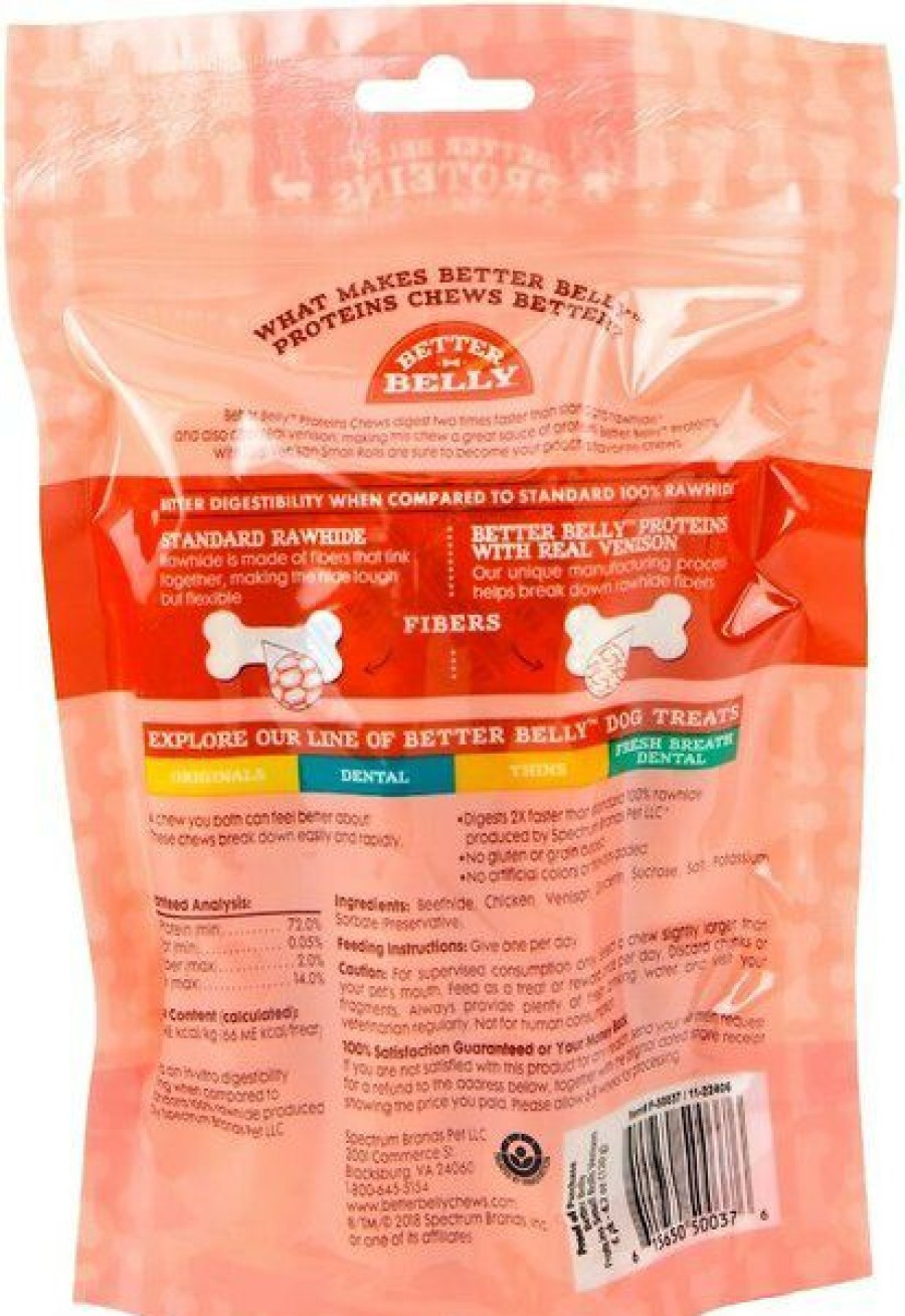 Online * Best Sale Better Belly Proteins Real Venison Flavor Rawhide Small Roll Dog Treats, 6 Count