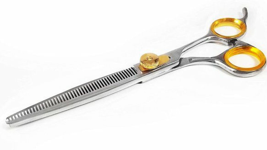 Best * Wholesale Sharf Straight Gold Touch Round Tips Dog Grooming Scissors, 7-In