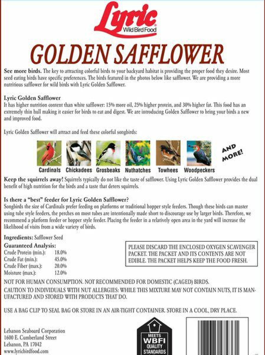 Wholesale * Low Price Lyric Golden Safflower Seed Wild Bird Food