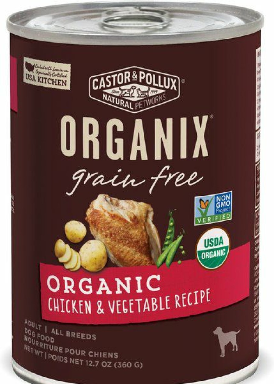 Wholesale * Best Sale Castor & Pollux Organix Grain-Free Organic Chicken & Vegetable Recipe Adult Canned Dog Food, 12.7-Oz, Case Of 12