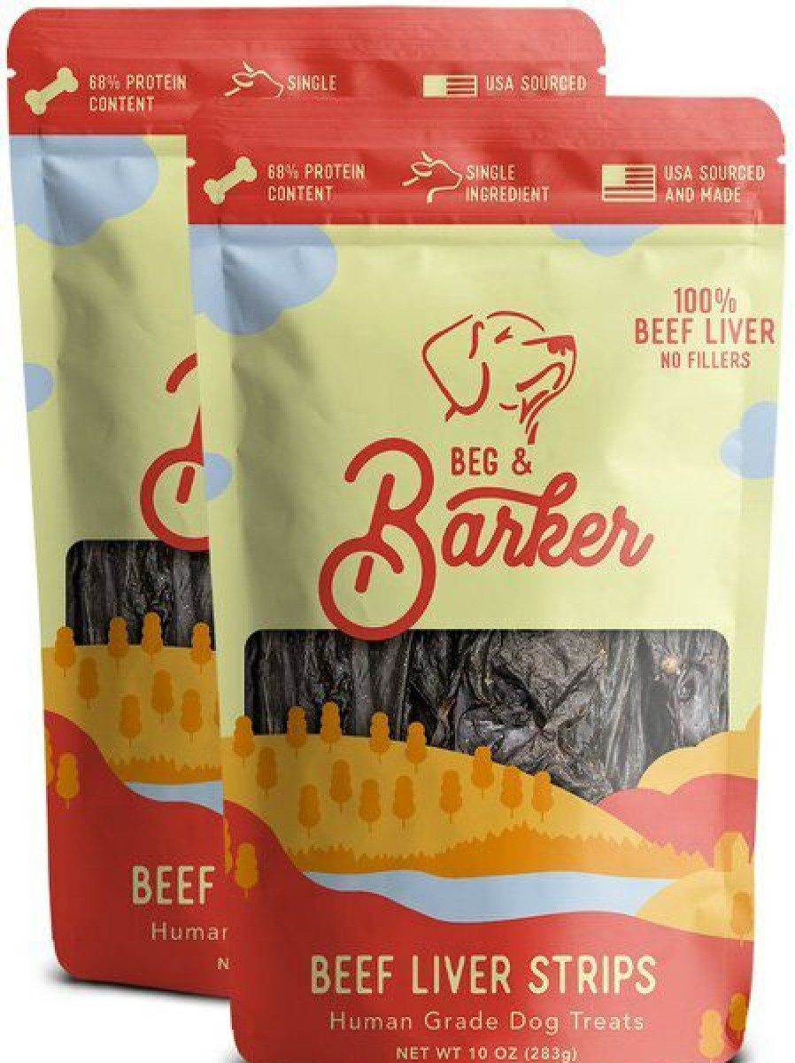 New * Online Beg & Barker Double Beef Liver Strips Dog Jerky Treats