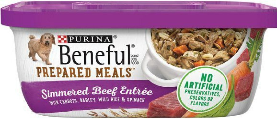 Wholesale * Wholesale Purina Beneful Prepared Meals Simmered Beef Entree With Carrots, Barley, Wild Rice & Spinach Wet Dog Food, 10-Oz, Case Of 8