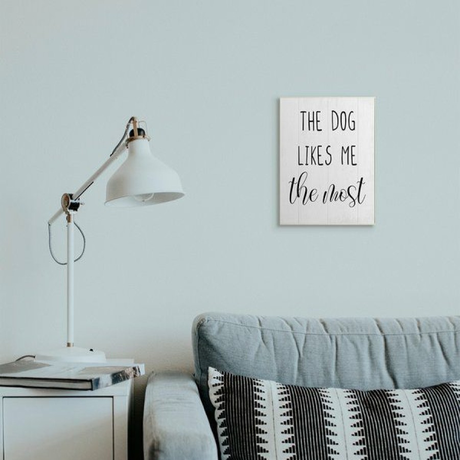 Best * Low Price Stupell Industries The Dog Likes Me Most Minimal Rustic Dog Wall Decor, Wood