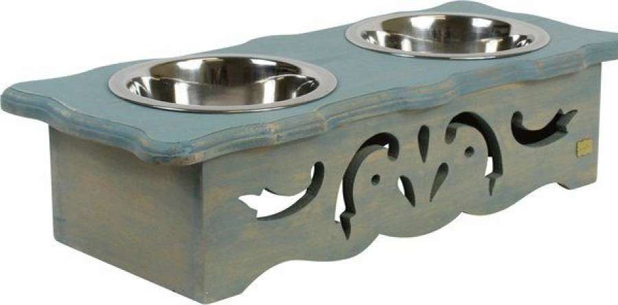 Hot * Large Choice Mela Artisans Chihuahua Elevated Dog & Cat Bowls, Distressed Dusk, 2-Cup