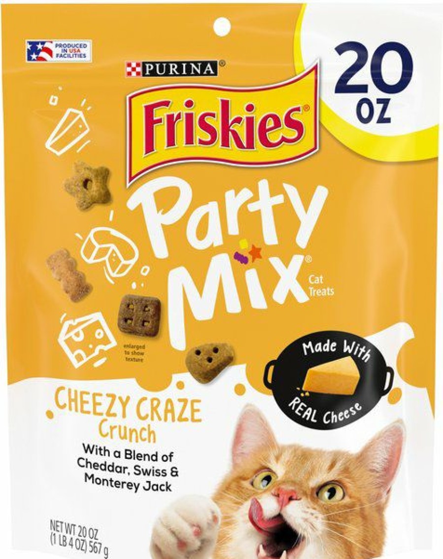 Clearance * Top Selling Purina Friskies Party Mix Cheezy Craze Crunch Cat Treats