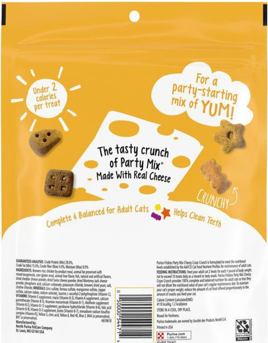 Clearance * Top Selling Purina Friskies Party Mix Cheezy Craze Crunch Cat Treats