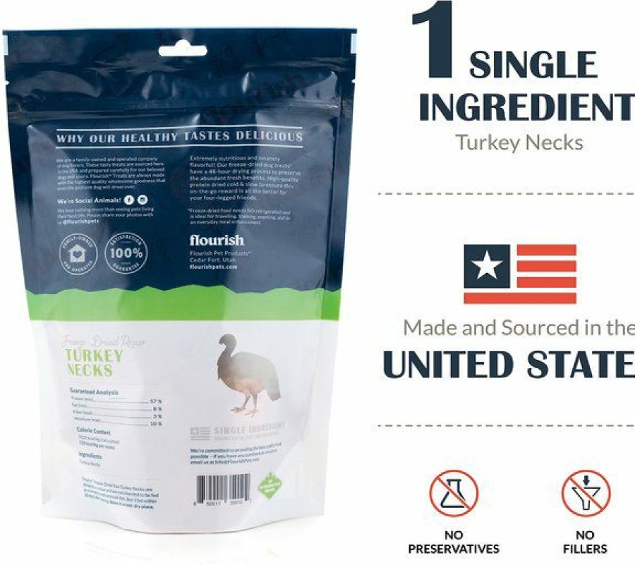 Wholesale * Best Sale Flourish Turkey Necks Freeze-Dried Dog Treats, 3 Count