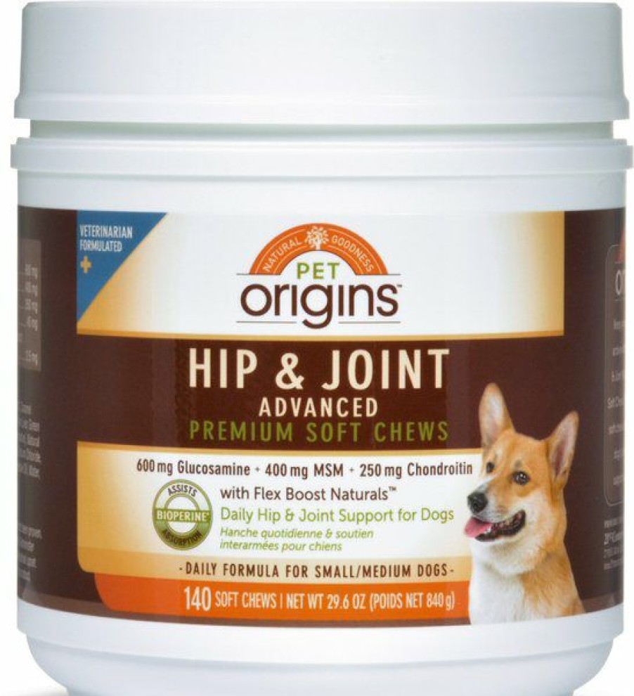 New * Large Choice Pet Origins Advanced Hip & Joint Small/Medium Breed Soft Chew Dog Supplement, 140 Count