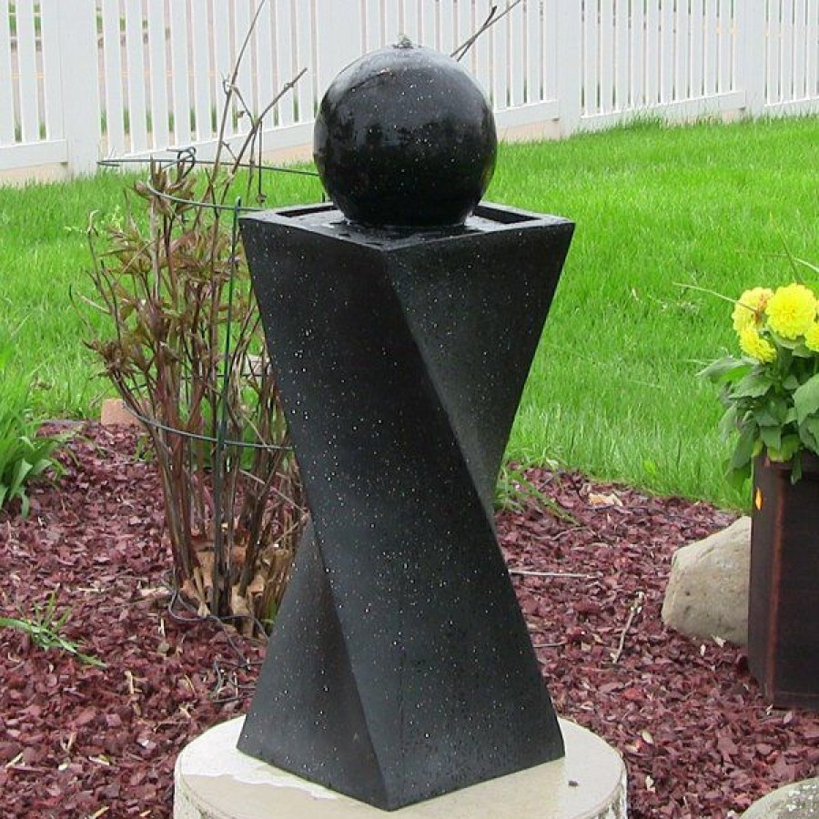 Best * 100% Guarantee Sunnydaze Decor Black Ball Solar Water Fountain