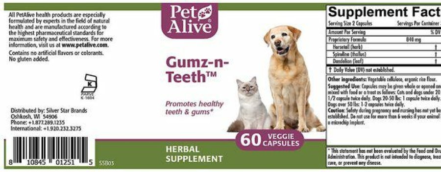 Wholesale * Online Petalive Gumz-N-Teeth Gum & Teeth Health Dog & Cat Supplement, 60 Count