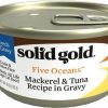 Hot * Limited Edition Solid Gold Five Oceans Mackerel & Tuna Recipe In Gravy Grain-Free Canned Cat Food