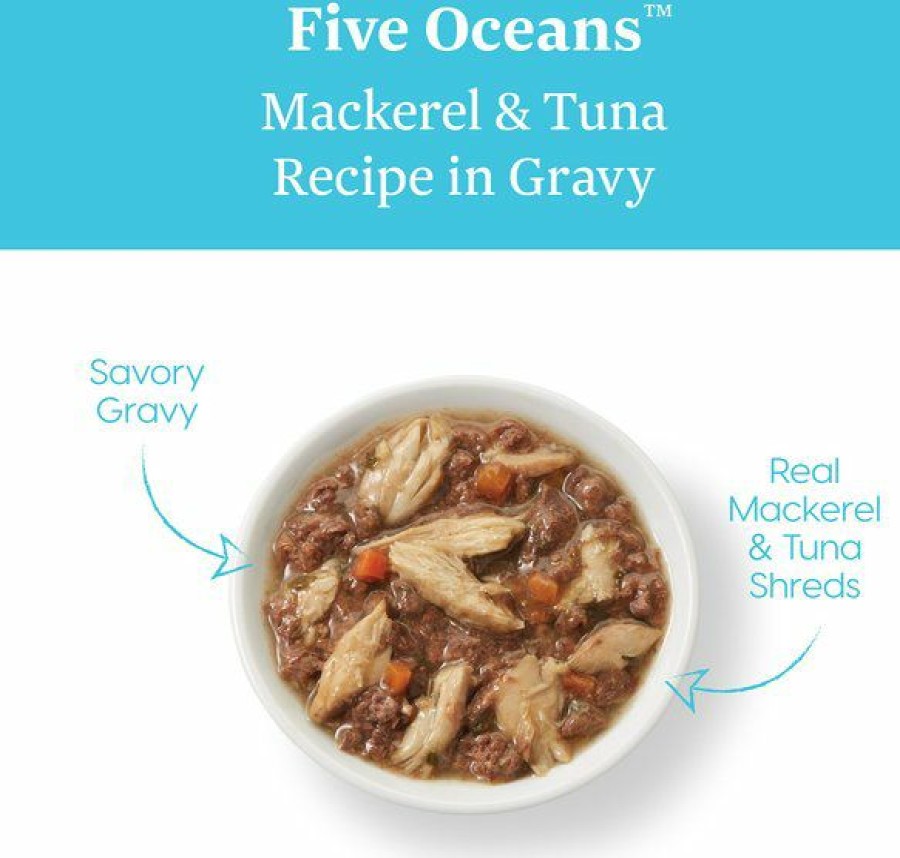 Hot * Limited Edition Solid Gold Five Oceans Mackerel & Tuna Recipe In Gravy Grain-Free Canned Cat Food