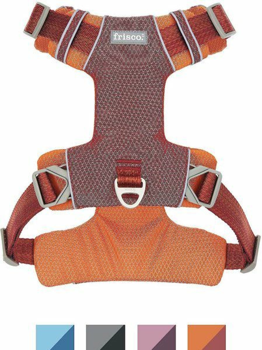 Wholesale * Top Selling Bundle: Frisco Outdoor Lightweight Ripstop Nylon Dog Harness, Flamepoint Orange, Large, Neck: 18 To 28-In, Girth 24 To 34-In + Frisco Outdoor Heathered Nylon Dog Leash, Flamepoint Orange, Large Length: 6-Ft, Width: 1-In