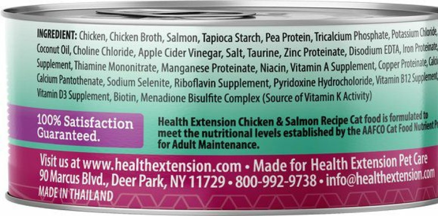 New * Popular Health Extension Grain-Free Chicken & Salmon Recipe Canned Cat Food, 2.8-Oz, Case Of 24