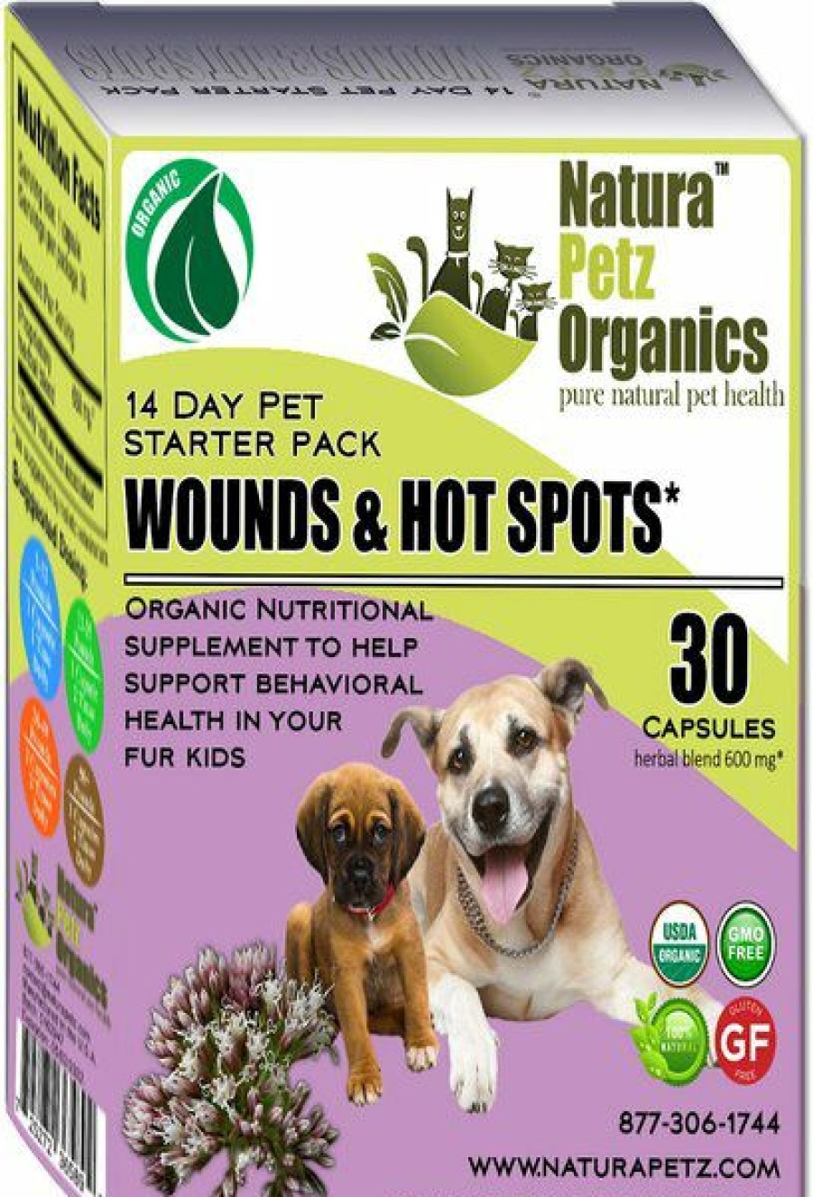 New * Best Sale Natura Petz Organics Wound & Hot Spot Starter Pack Dog Supplement, 30 Count