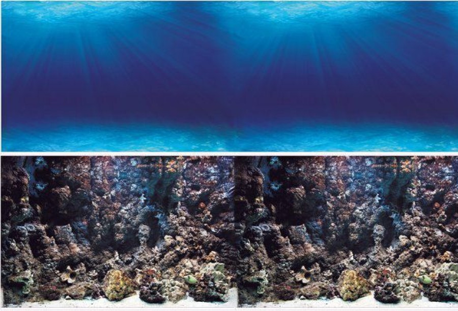 New * Hot Sale Vepotek Double-Sided Fish Aquarium Background, Deep Seabed & Coral Rock