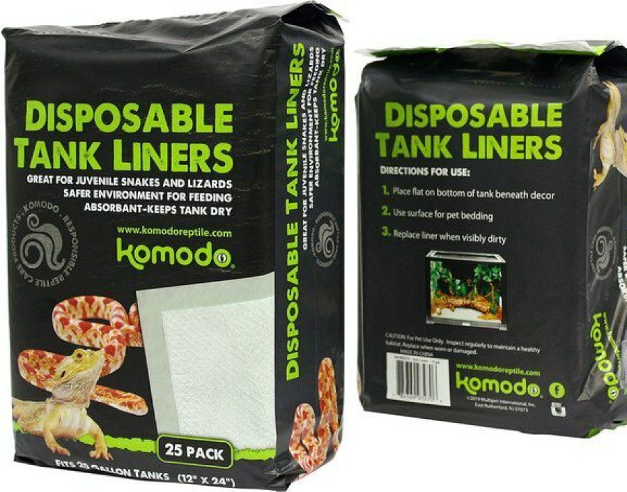 New * Large Choice Komodo Disposable Tank Reptile Liners, 25 Count