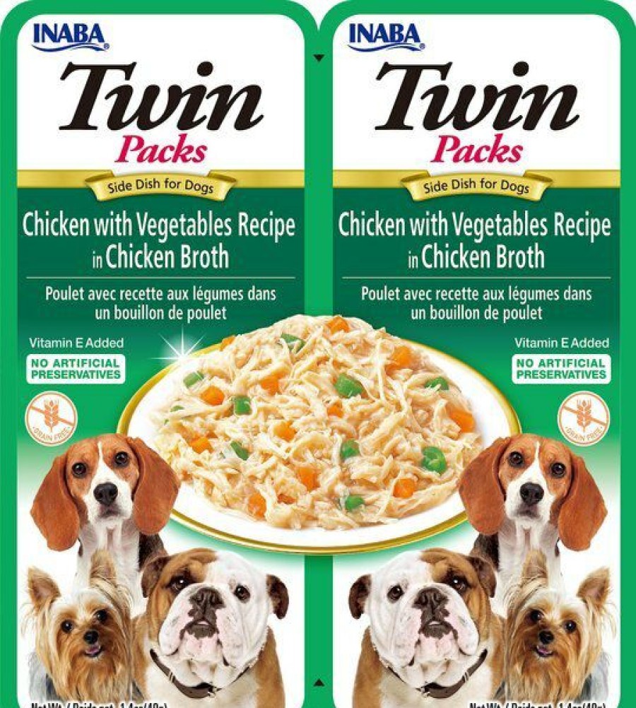 Hot * Reliable Quality Inaba Twin Packs Chicken With Vegetables Recipe In Chicken Broth Grain-Free Dog Food Topper, 1.4-Oz, Pack Of 2