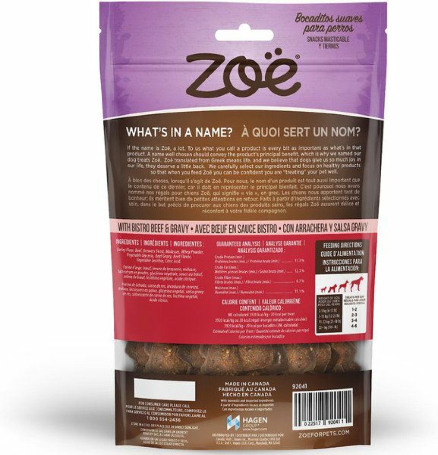 New * Popular Zoe Tender Chunks Beef & Gravy Grain-Free Dog Treats, 5.3-Oz Bag