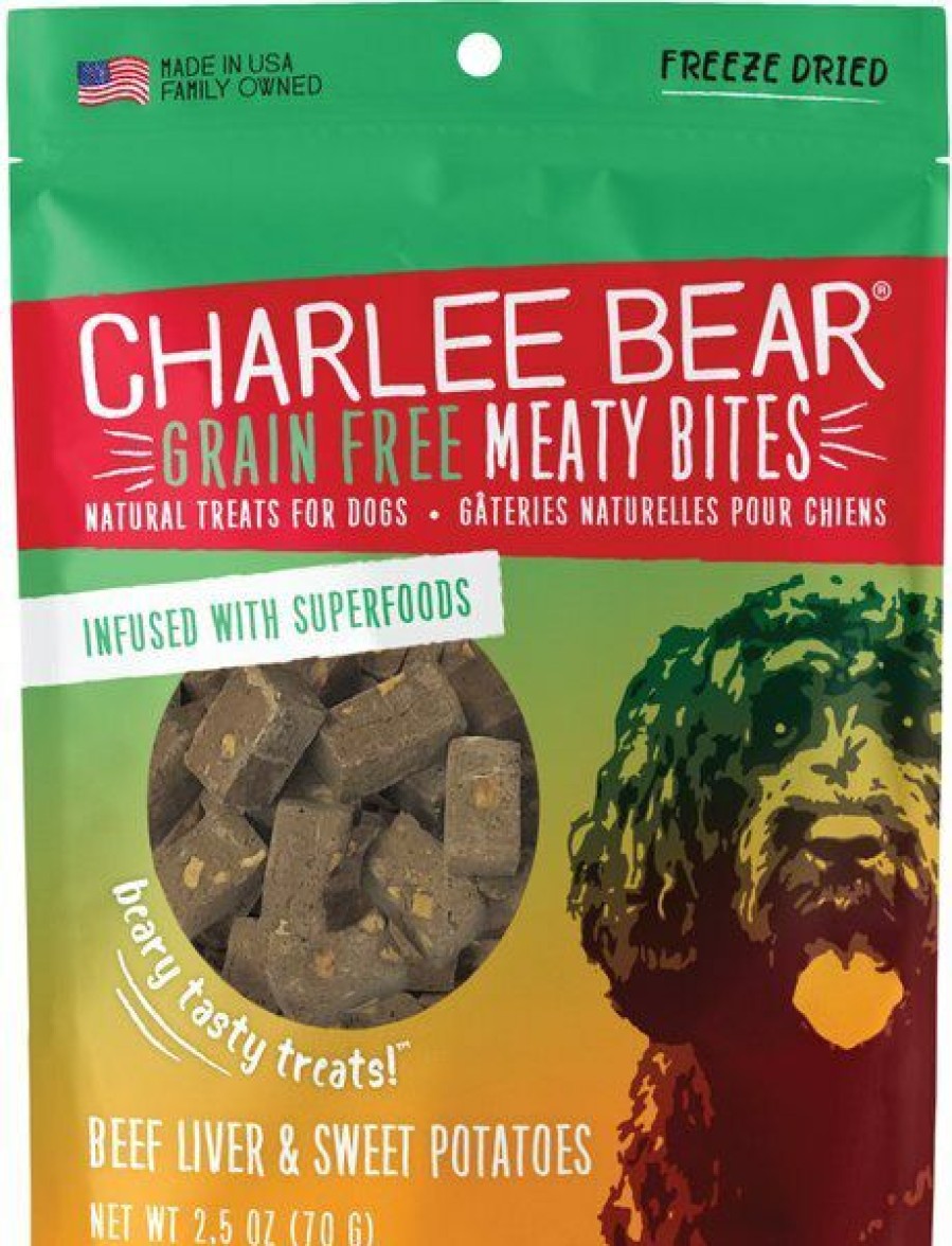 Hot * Discount Charlee Bear Meaty Bites Beef Liver & Sweet Potatoes Grain-Free Freeze-Dried Dog Treats