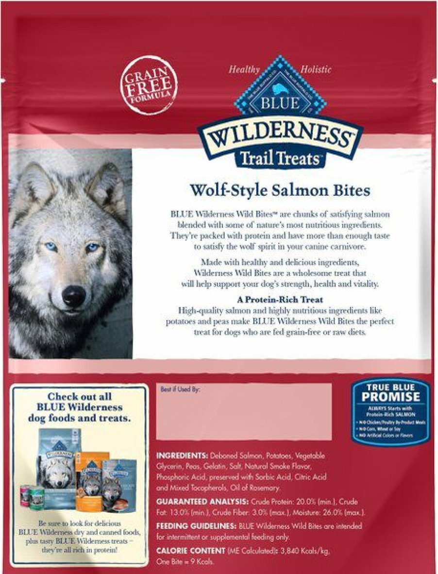 Hot * Large Choice Blue Buffalo Wilderness Trail Treats Salmon Wild Bites Grain-Free Dog Treats