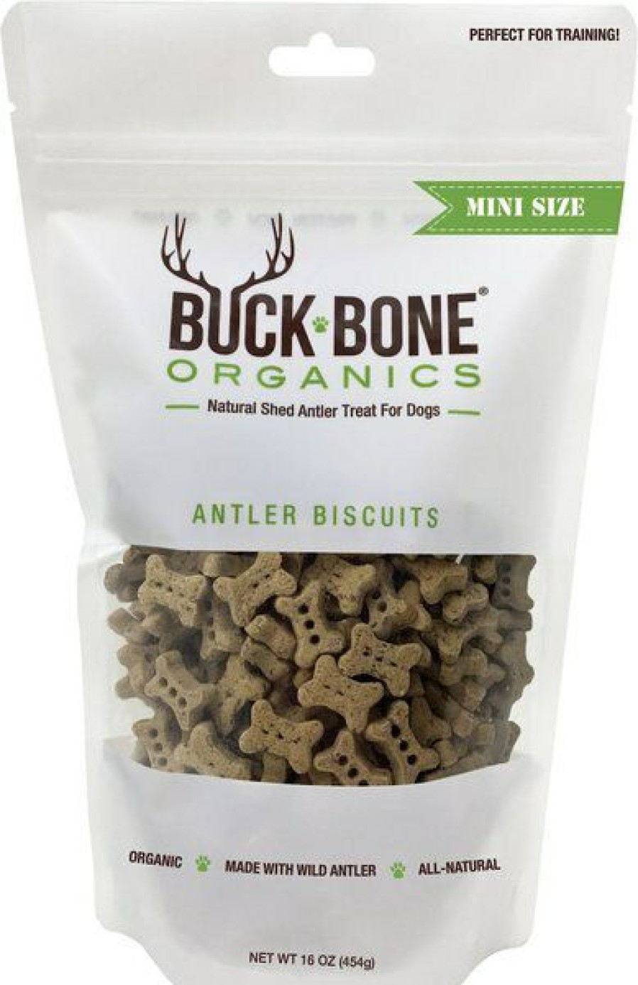 Hot * Best Sale Buck Bone Organics Mini Antler Biscuits Dog Treats