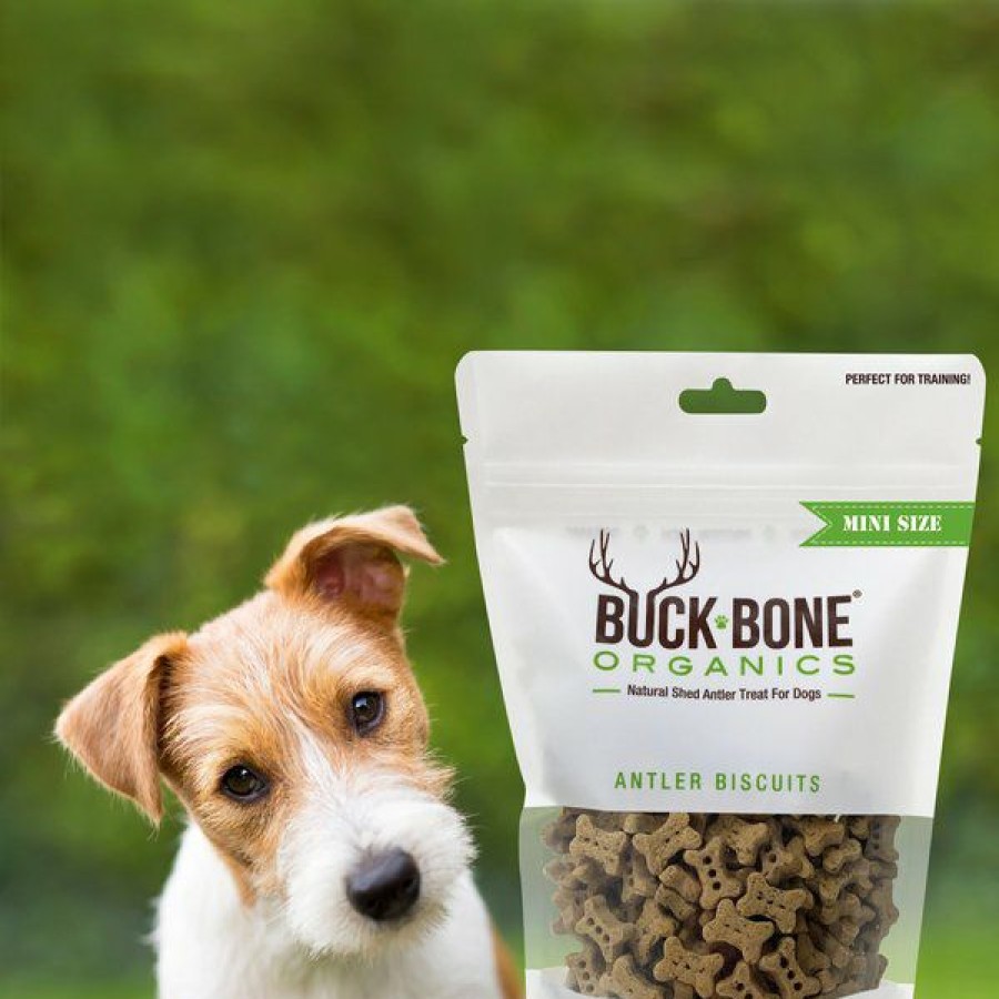 Hot * Best Sale Buck Bone Organics Mini Antler Biscuits Dog Treats