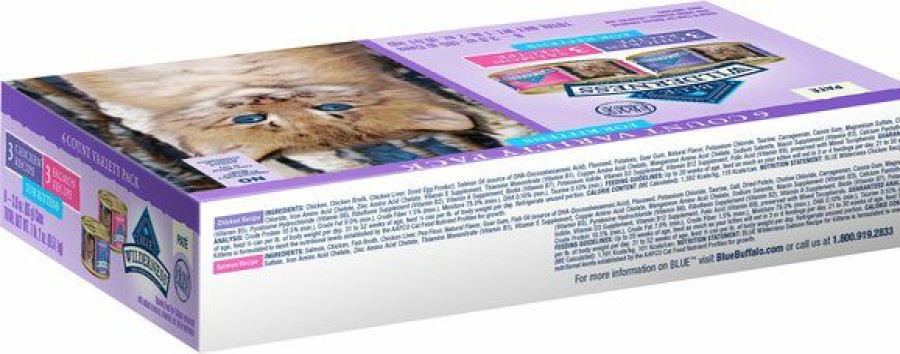 Online * Best Sale Blue Buffalo Wilderness Pate Kitten Variety Pack With Chicken & Salmon Grain-Free Cat Food Trays, 3-Oz, Case Of 6