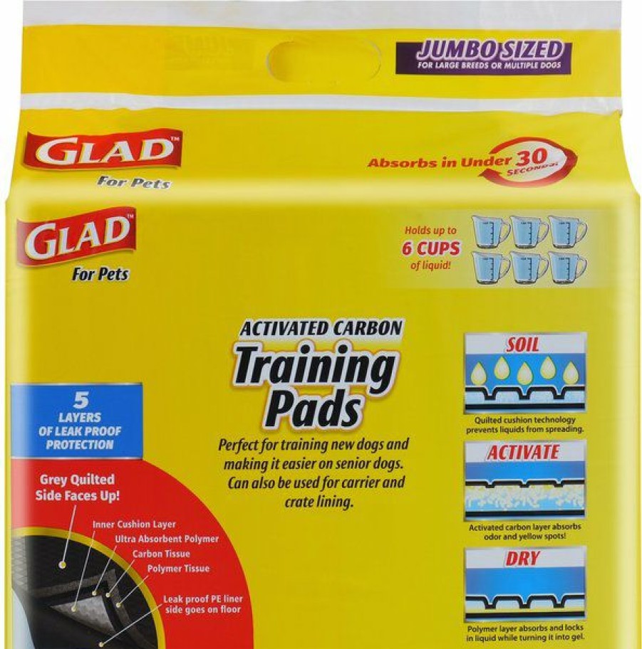 Best * Large Choice Glad Activated Carbon Jumbo Sized Dog Training Pads, 50 Count