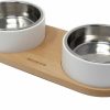 Hot * Hot Sale Instachew Puresteel Stainless Steel Double Dog & Cat Bowl, White