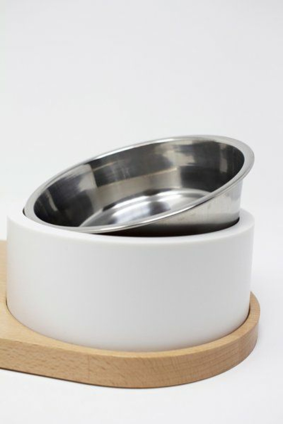 Hot * Hot Sale Instachew Puresteel Stainless Steel Double Dog & Cat Bowl, White