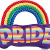 Best * Popular Frisco Pride Rainbow Plush With Rope Squeaky Dog Toy