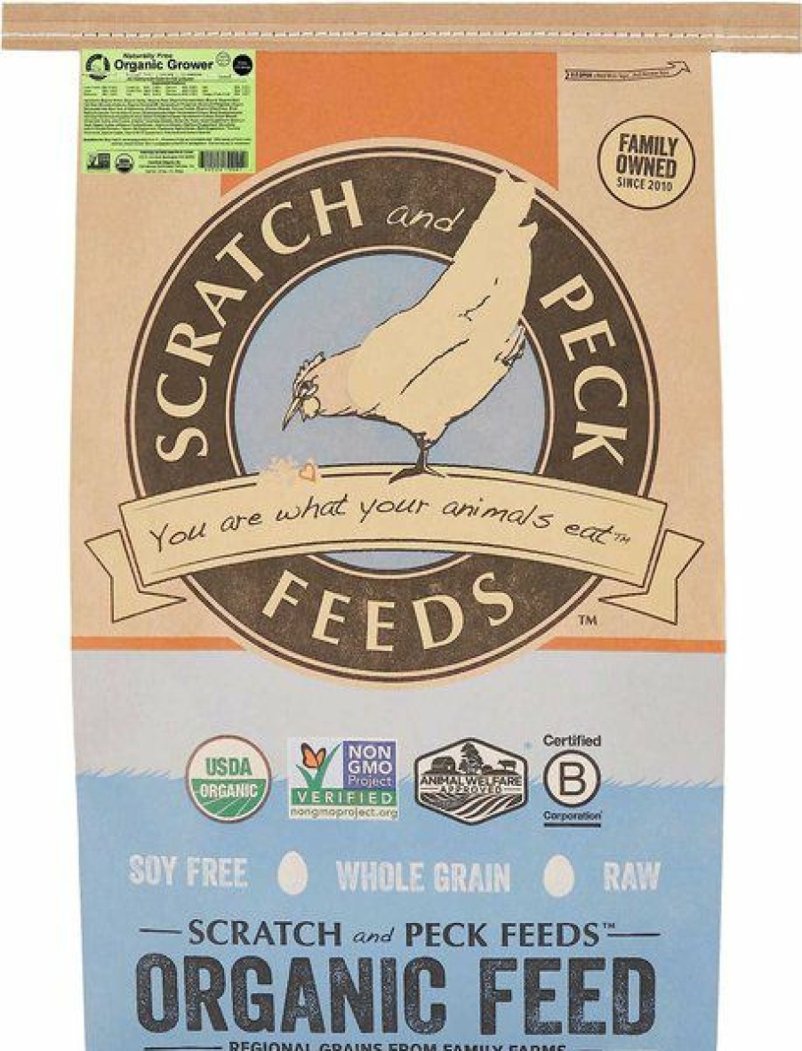 Online * Scratch And Peck Feeds Reliable Quality Bundle: Scratch & Peck Feeds Naturally Free Organic Grower Chicken & Duck Feed, 25-Lb Bag + Scratch & Peck Feed Cluckin' Good Organic Herbs Chicken Supplement, 10-Oz Bag