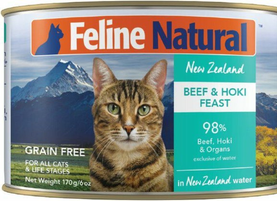 Clearance * Limited Edition Feline Natural Beef & Hoki Feast Grain-Free Canned Cat Food, 6-Oz, Case Of 12