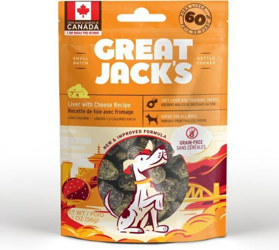 Clearance * Great Jacks Hot Sale Great Jack'S Big Bitz Liver & Cheese Recipe Grain-Free Dog Treats