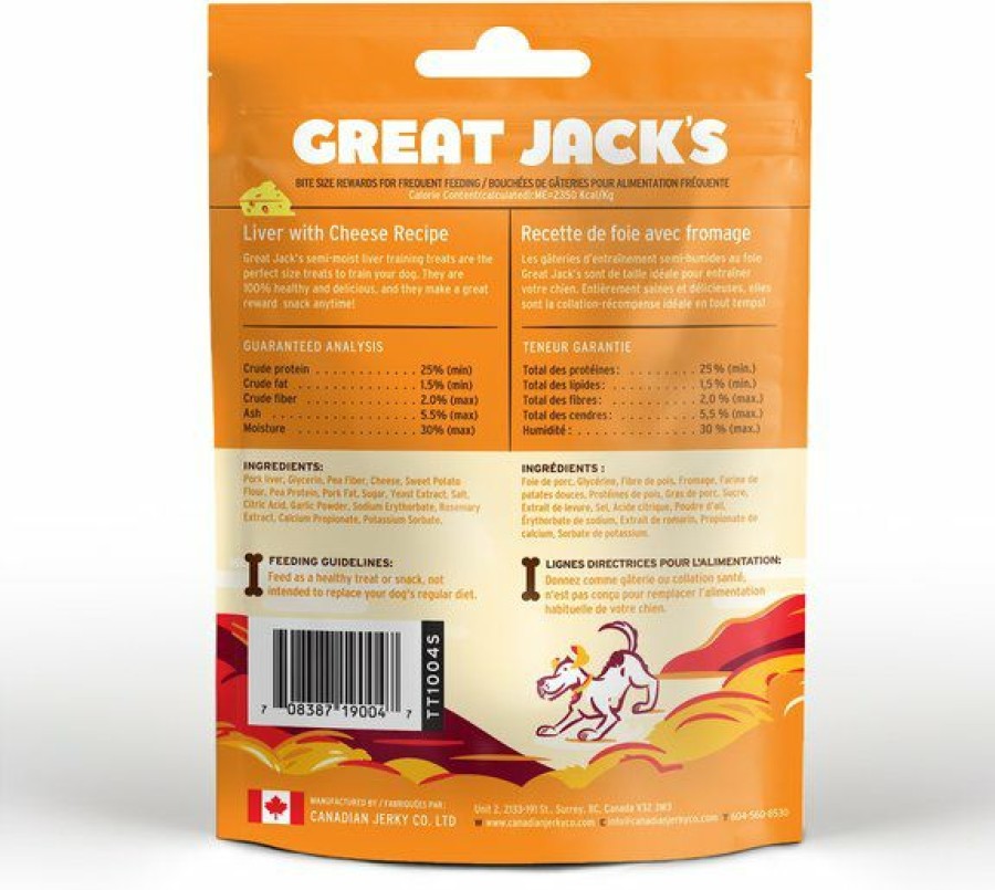 Clearance * Great Jacks Hot Sale Great Jack'S Big Bitz Liver & Cheese Recipe Grain-Free Dog Treats